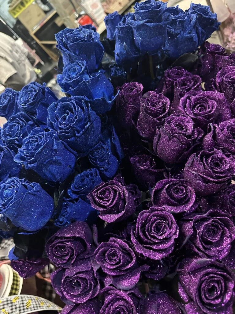 painted glitter roses